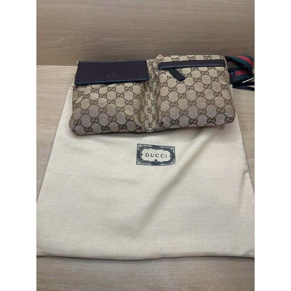 Monogram GG Double Pocket Belt Waist Bag Unisex Bum Bag